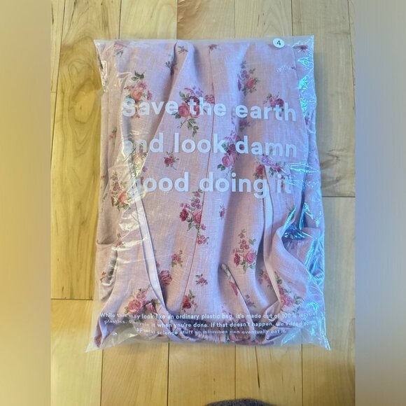 NWT Reformation Balia Linen Midi Dress in Tea Time Pink Floral | size 4 - Picture 7 of 15